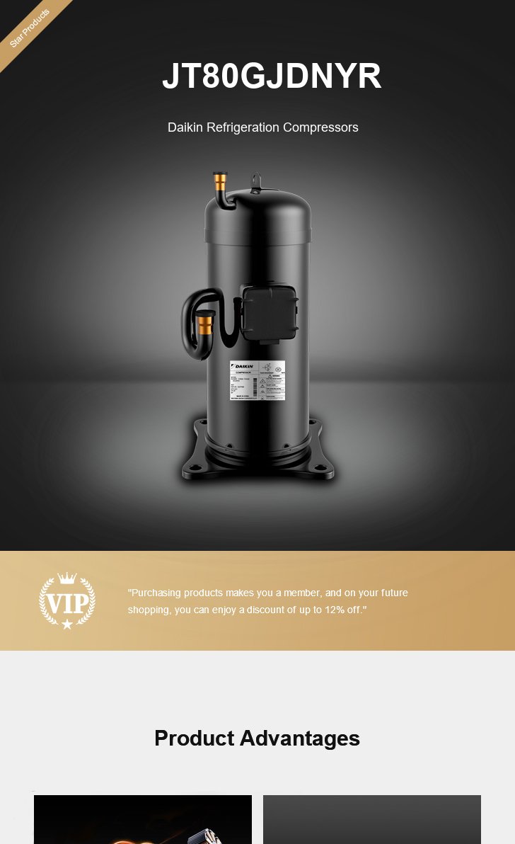 Daikin Compressor JT80GJDNYR, technical parameters pdf, structure diagram